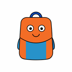 Cartoon School Bag Vector Art Illustration Fun and Colorful Backpack Graphics for Educational Projects