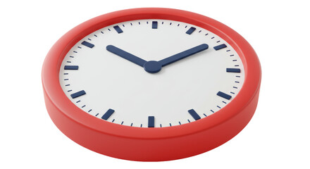 Isolated Red Wall Clock