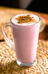 Creamy Strawberry Smoothie with Cinnamon Topping