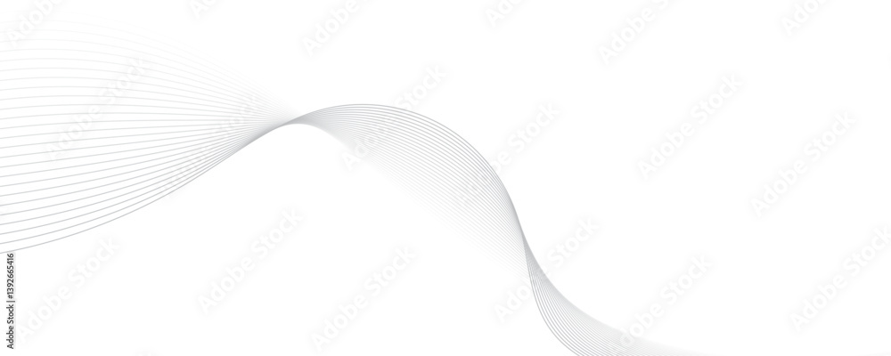 Poster abstract gray color linear background. flowing particles future technology concept abstract gray wav