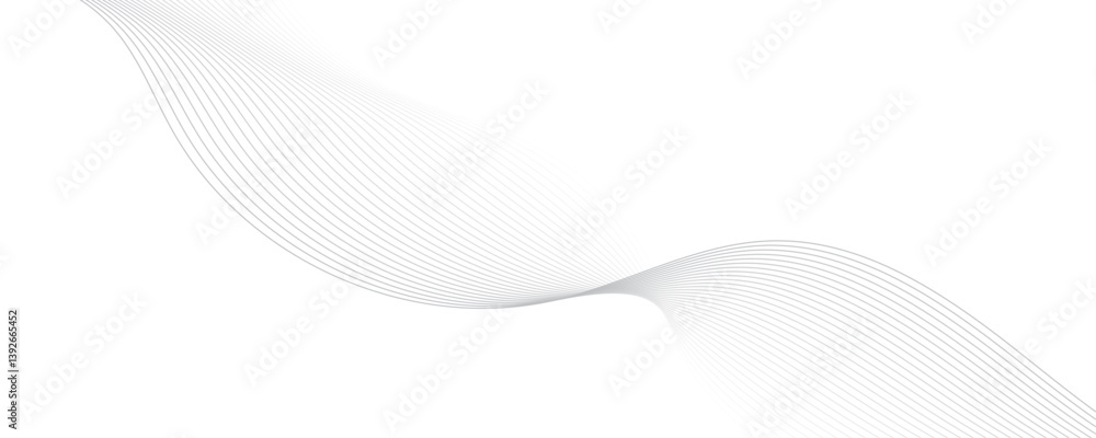 Poster abstract gray color linear background. flowing particles future technology concept abstract gray wav