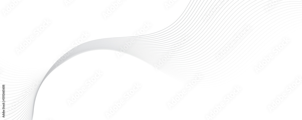 Poster abstract gray color linear background. flowing particles future technology concept abstract gray wav