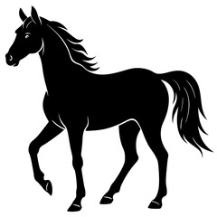 black horse silhouette vector illustration