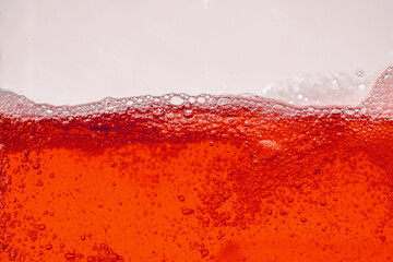 Close up bright Red water or blood splash texture and nature waves, Beautiful waves curve and...