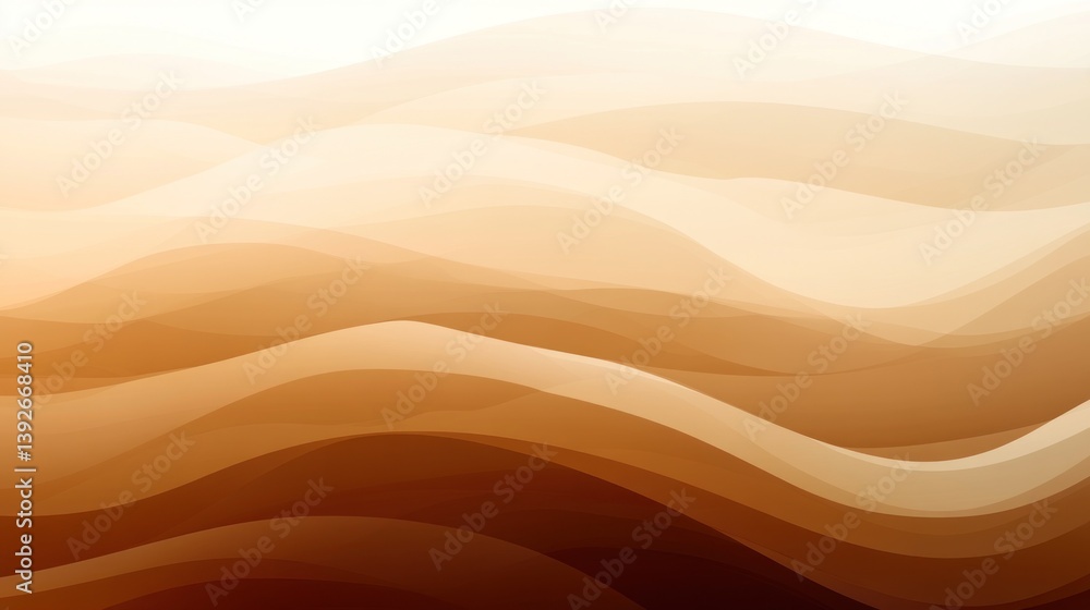 Poster abstract ochre color waves and curves background texture with fluid gradients
