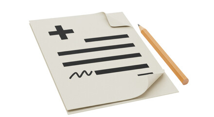 Isolated Medical Prescription with Pencil