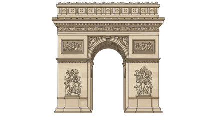 Obraz premium Isolated Arc de Triomphe