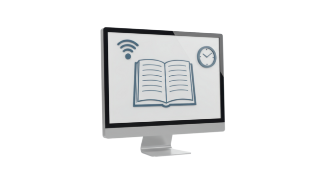 Isolated Computer Displaying Online Education Concept