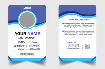 Modern Clean ID Card Template, Employee Id card, Identity Card Template