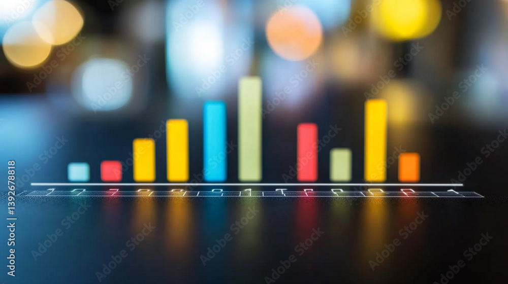 Aufkleber data visualization trends business sector infographic urban setting close-up view insights analysis