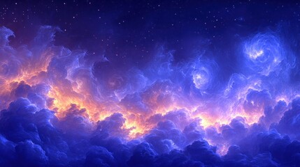 Fototapeta premium Night sky with vibrant clouds