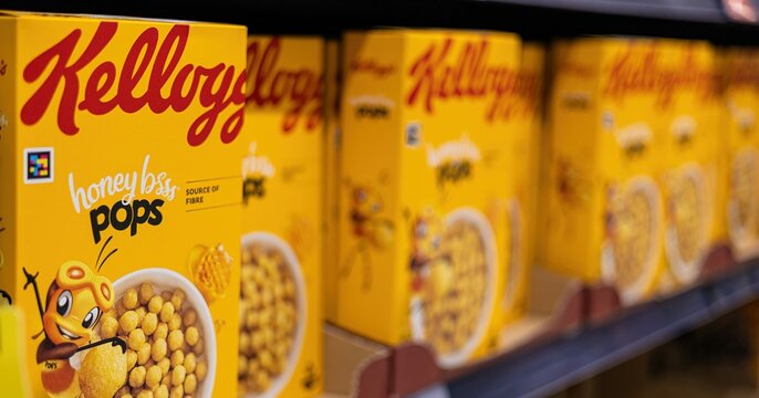 Kellogg s Honey Bss Pops Cereal with Playful Branding - FRANKFURT, GERMANY - MARCH 21, 2025
