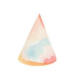 Birthday cone hat pastel watercolor png for download 