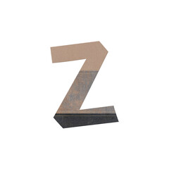 Patchwork tag Latin letter Z. Classic clip art on white background