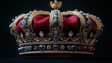 Ornate Golden Crown on Dark Background