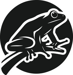 Frog black vector animal silhouette