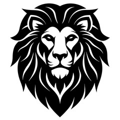 Silhouette Lion Face