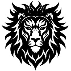 Fototapeta premium Silhouette Lion Face