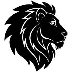 Silhouette Lion Face