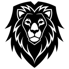 Fototapeta premium Silhouette Lion Face