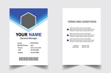 Obraz premium Modern ID card design template. Corporate identity card design. Professional employee id card.
