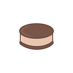 Vector graphics of delicious chocolate cake illustration