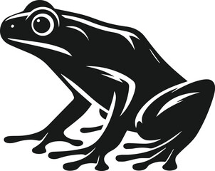 Frog black vector animal silhouette