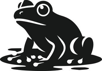 Frog black vector animal silhouette