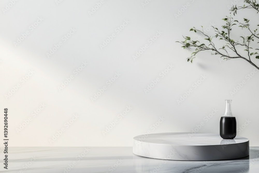 Aufkleber sleek empty podium designed for showcasing drinks stands alone in elegant minimalist setting