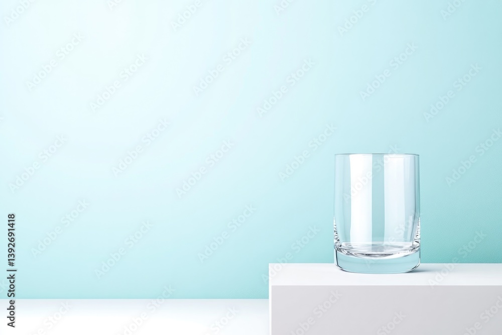 Poster sleek minimalistic podium designed for showcasing beverages placed against solid color backdrop