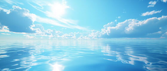 calm water reflection and clear blue sky