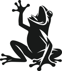 Frog black vector animal silhouette