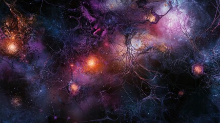 Fototapeta premium Abstract representation of the human brain with interconnected neurons, symbolizing brain activity and neural communication in neuroscience