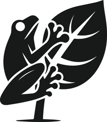 Frog black vector animal silhouette