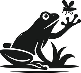 Frog black vector animal silhouette