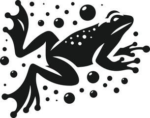 Frog black vector animal silhouette