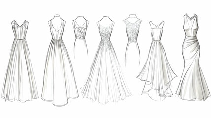 sketch drawing of dresses illustration