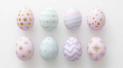 easter eggs on white background