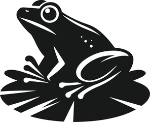 Frog black vector animal silhouette
