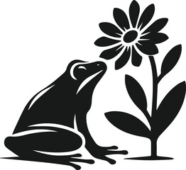Frog black vector animal silhouette