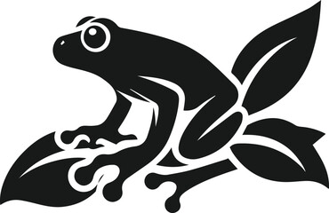 Frog black vector animal silhouette