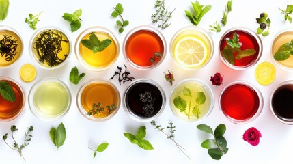 Tea leaves and ingredients to make a tasty tea drink.