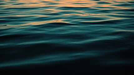 Serene oceanic expanse reflecting a calm, tranquil twilight atmosphere