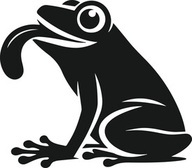 Frog black vector animal silhouette