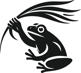 Frog black vector animal silhouette