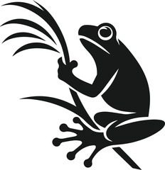 Frog black vector animal silhouette