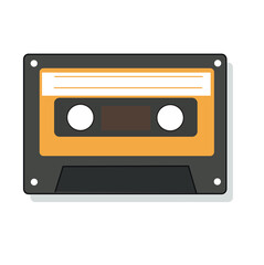 vintage cassette tape vector.Cassette tape simple icon. Music tape vector. Vintage music