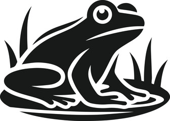 Frog black vector animal silhouette