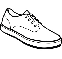 Sport footwear vector illustration of isolated athletic running sneakers line art icon sign sketch stock image minimalist line drawing  silhouette hand drawing design element 