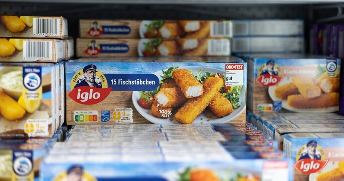 Fish Sticks Packaged for Easy Cooking - FRANKFURT, GERMANY - MARCH 21, 2025